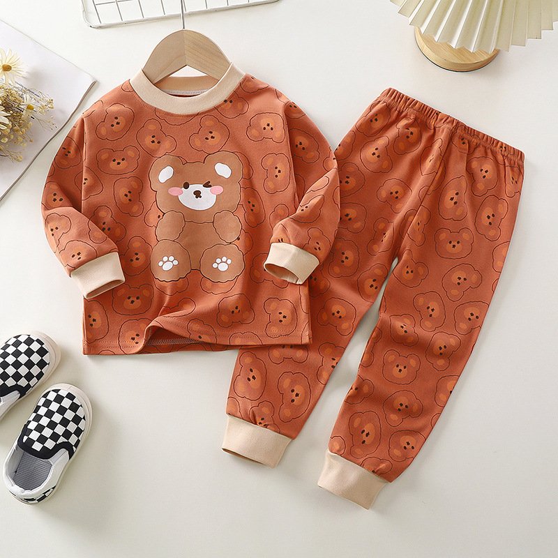 2024 boutique christmas Fall Pajamas cotton Children's Home Suit striped Girls Baby Sleep Wear
