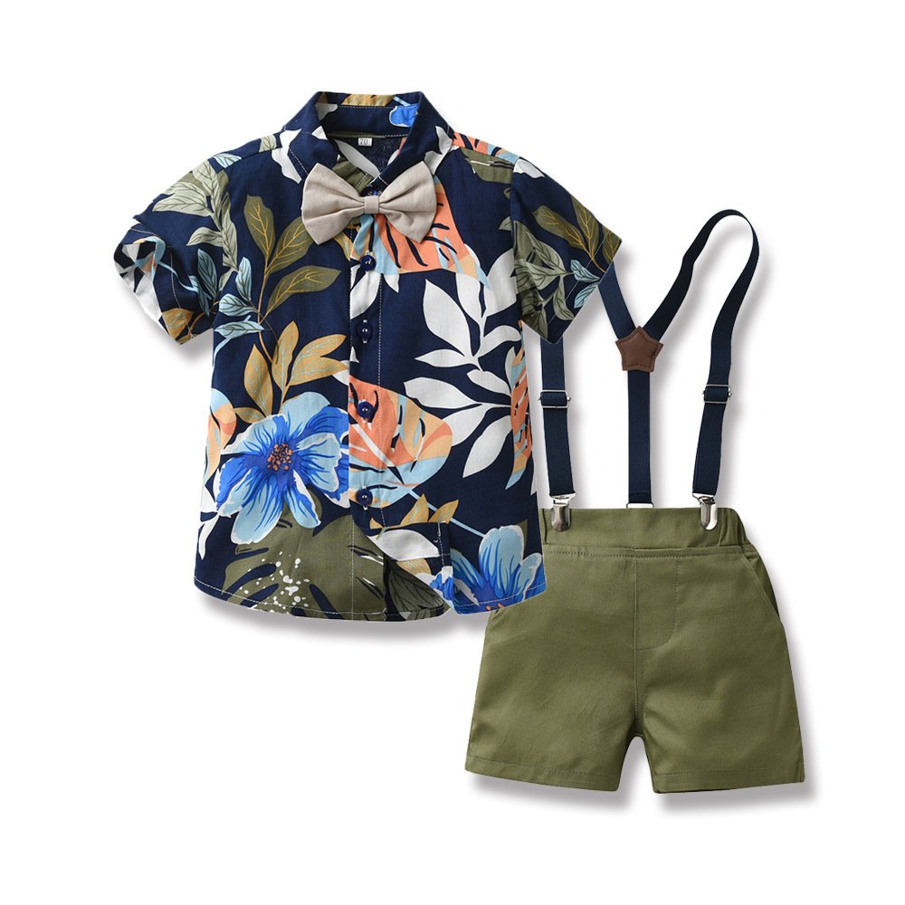 2024 Wholesale high-quality Summer Vacation Kids Wear Good style Baby Short Sleeve clothing shirt boy boutique sets