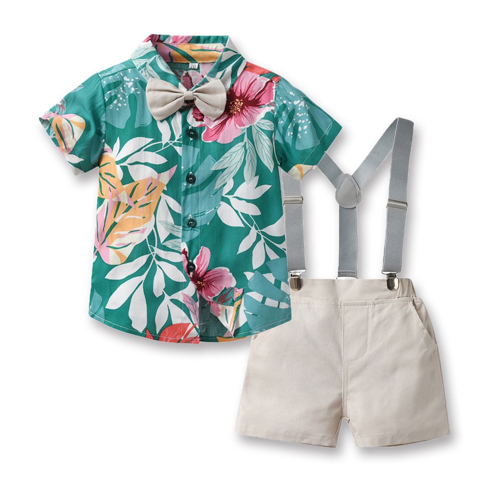 2024 Wholesale high-quality Summer Vacation Kids Wear Good style Baby Short Sleeve clothing shirt boy boutique sets