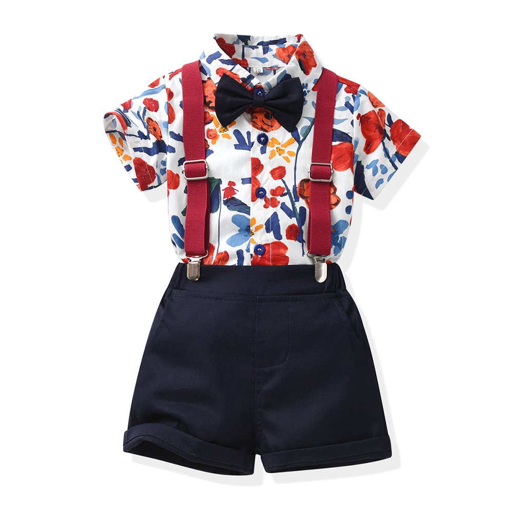 2024 Wholesale high-quality Summer Vacation Kids Wear Good style Baby Short Sleeve clothing shirt boy boutique sets