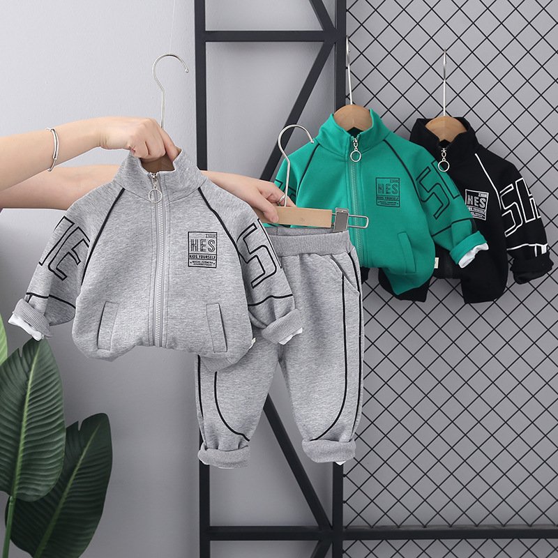 Boys Sports Suit Spring And Autumn Baby Coat Pants 2 Pieces Handsome Children'S Clothes Sets