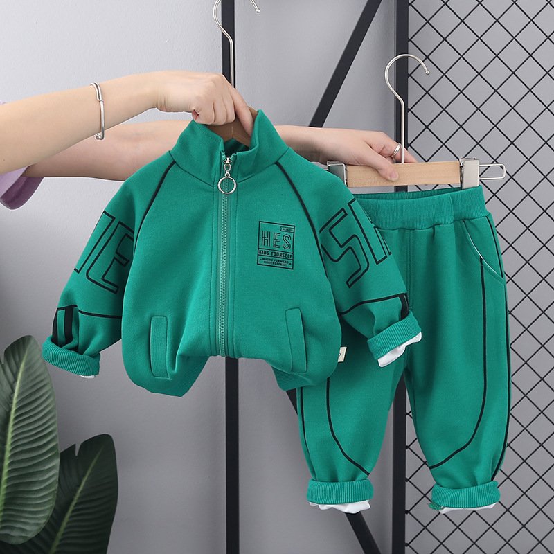 Boys Sports Suit Spring And Autumn Baby Coat Pants 2 Pieces Handsome Children'S Clothes Sets