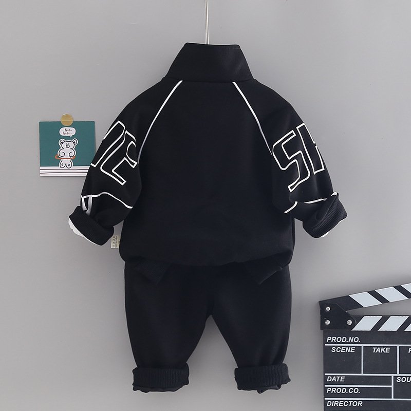 Boys Sports Suit Spring And Autumn Baby Coat Pants 2 Pieces Handsome Children'S Clothes Sets