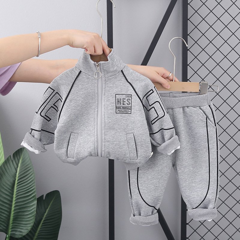 Boys Sports Suit Spring And Autumn Baby Coat Pants 2 Pieces Handsome Children'S Clothes Sets
