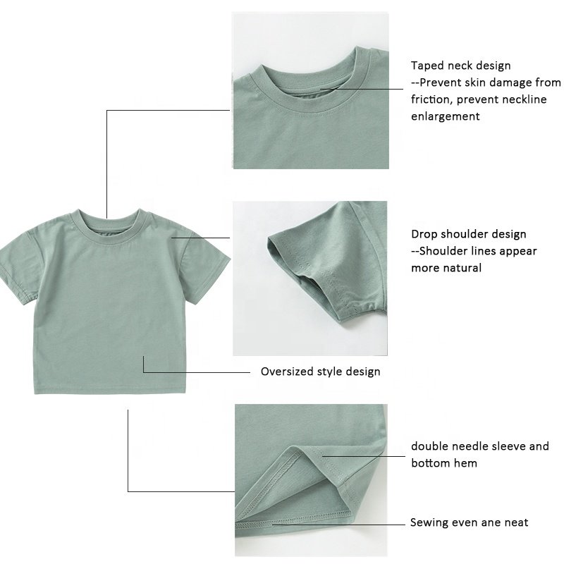 New Organic Cotton Short Sleeve Top and Pants Baby Girls Suit Boys Summer Clothes Set