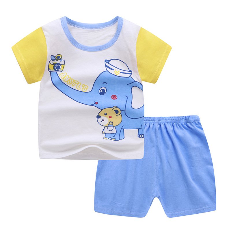 Wholesale baby boy clothes 2pcs set toddler summer baby boy t shirt strap shorts boys boutique outfits