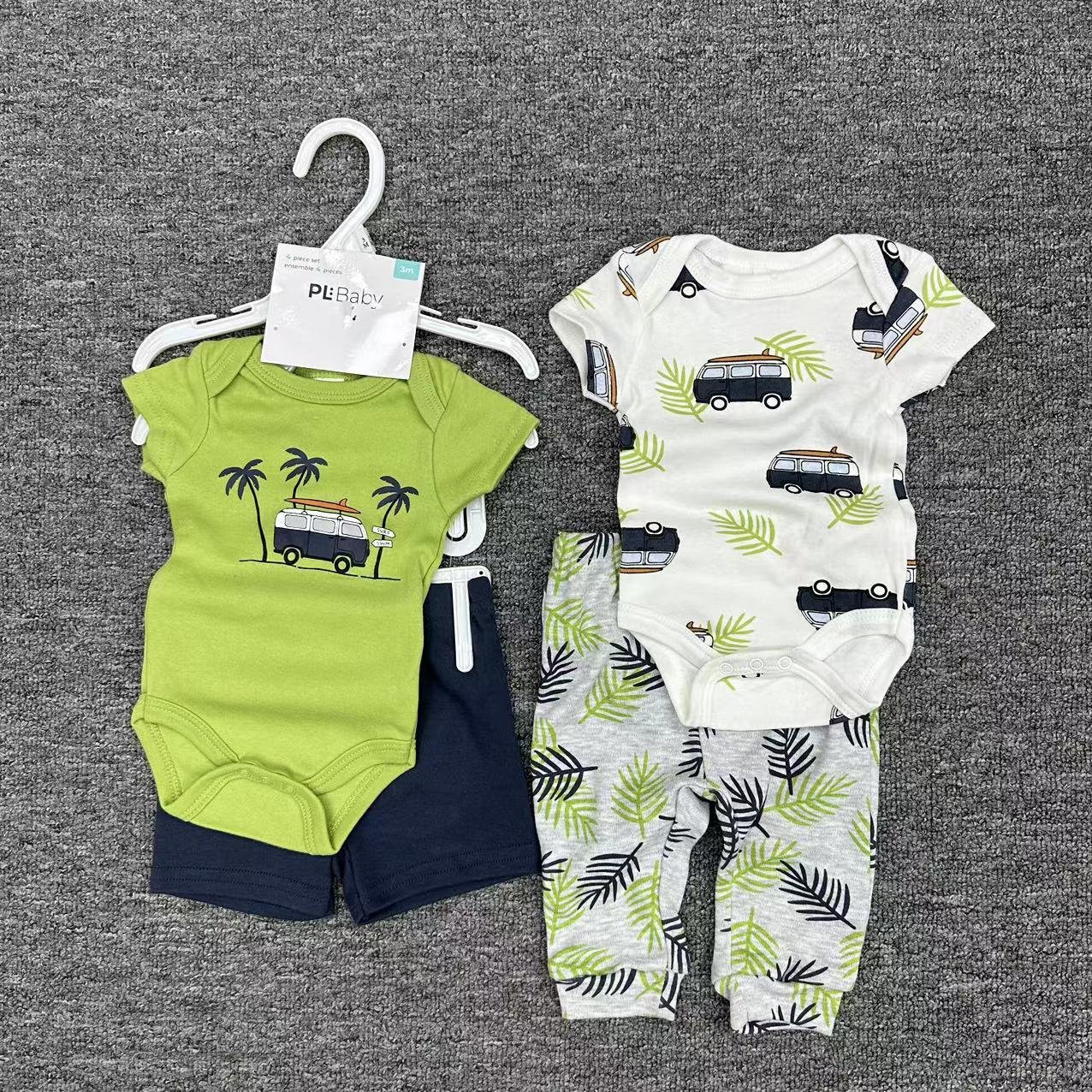 Hongbo Hot Sale new born pack of rompers 4 pieces newborn girl clothes bundles customized baby girls and boys clothing set