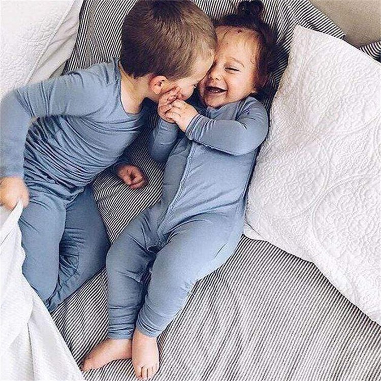 Summer Comfortable Bamboo Spandex Kids Pajamas Baby Boy Girl Clothing Two-Piece Sets Baby Clothes