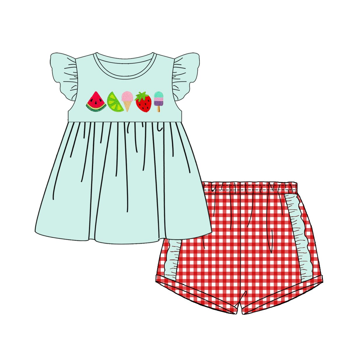 2023 High quality children's clothing boutique summer embroidery boy outfits wholesale summer boy's sets