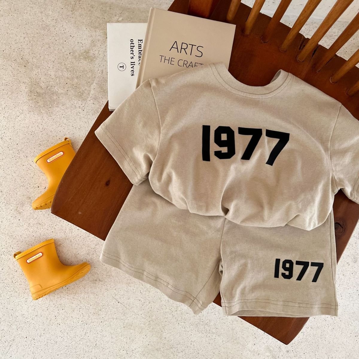 Baby Girl Boy Clothes Set 12-18 Months 1977 Short Sleeve Tshirt+Short 2 Piece Child Outfits Summer Sets for Kids