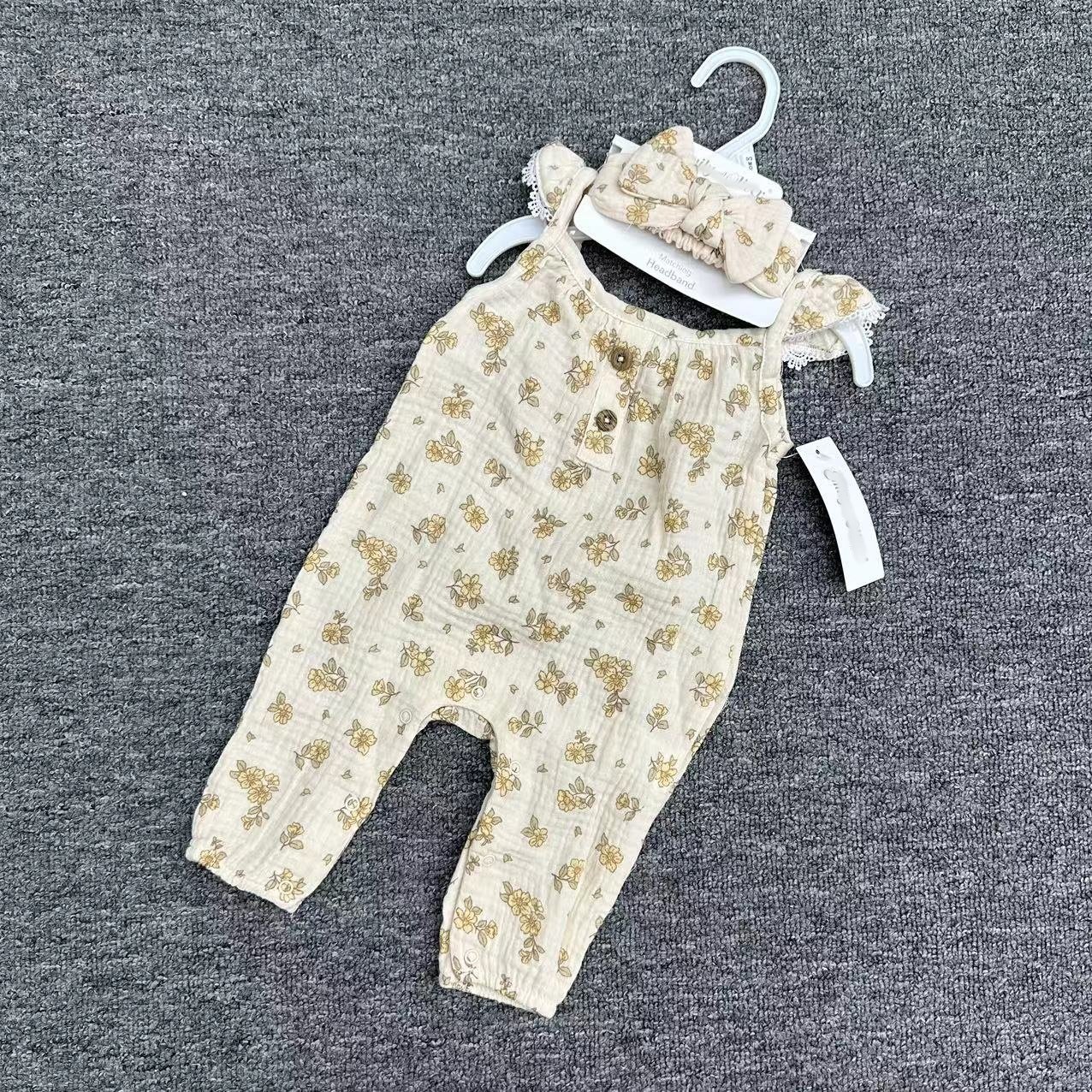 New Arrival High Quality Newborn Cool And Comfortable 2-Piece Sets Children Sleeveless Print Sets Baby Cotton Soft Sets