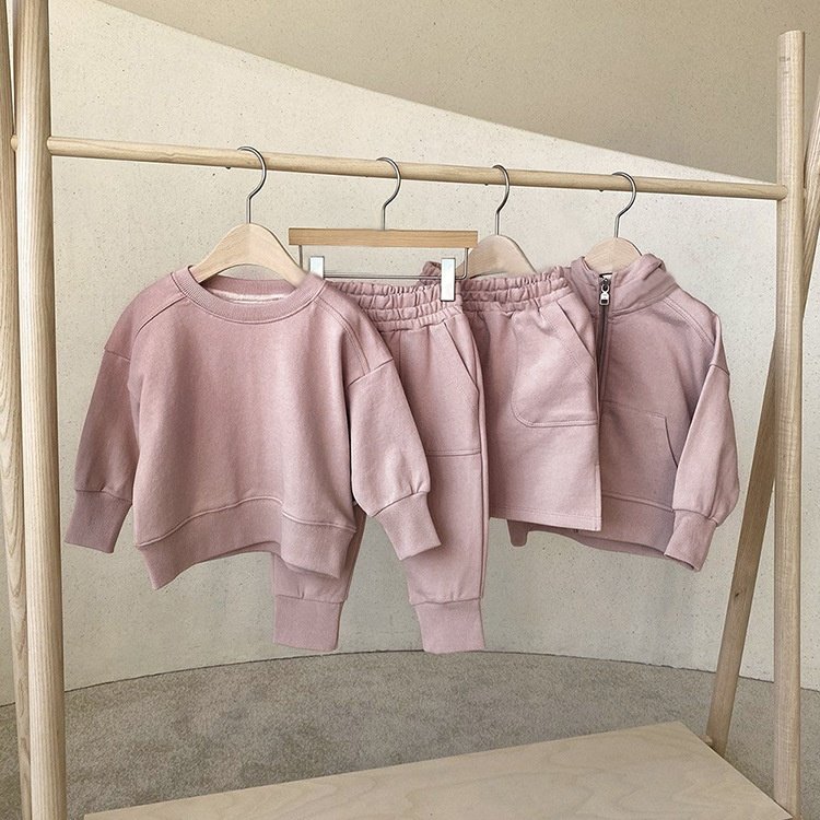 Popular Casual Kids Girls Oversize Pullover Sweater and Pants Boys Clothing Sets 3-4 Years