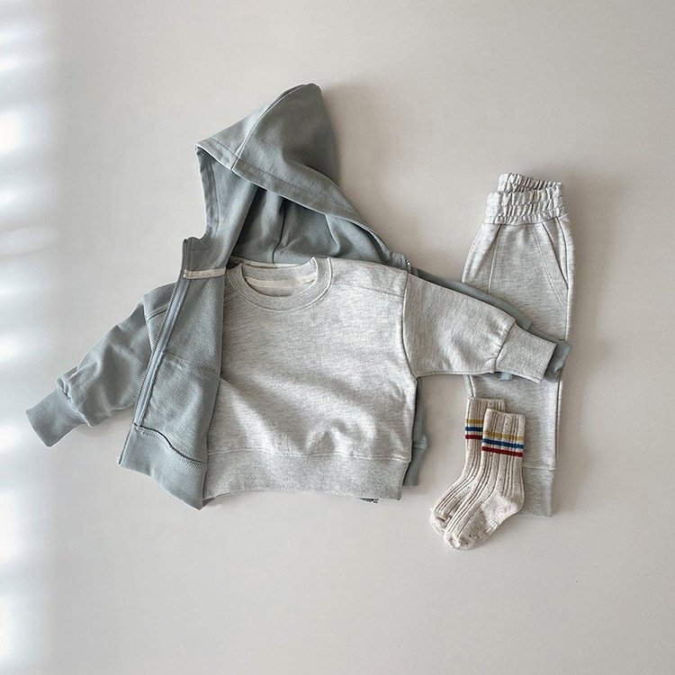 Popular Casual Kids Girls Oversize Pullover Sweater and Pants Boys Clothing Sets 3-4 Years