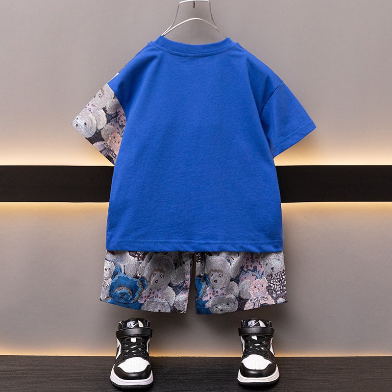 Boys summer suits children summer clothes new baby boy cool handsome clothes short-sleeved two-piece suit