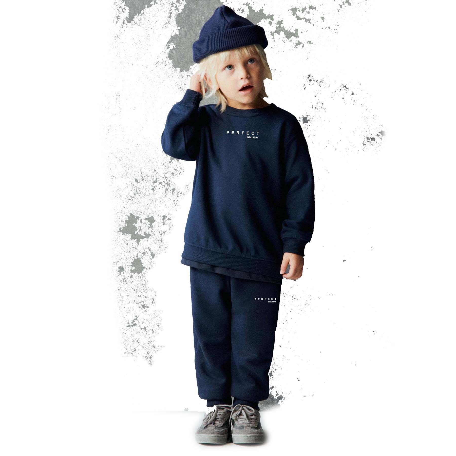 Perfect Kids Sweat suit 100% cotton custom logo Sweatshirts Sweatpants 2 Piece casual wear Jogger Pants Unisex Kids Tracksuit