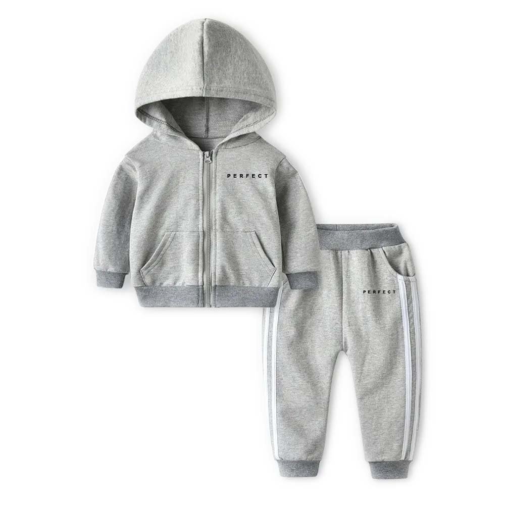 Perfect Kids Sweat suit 100% cotton custom logo Sweatshirts Sweatpants 2 Piece casual wear Jogger Pants Unisex Kids Tracksuit