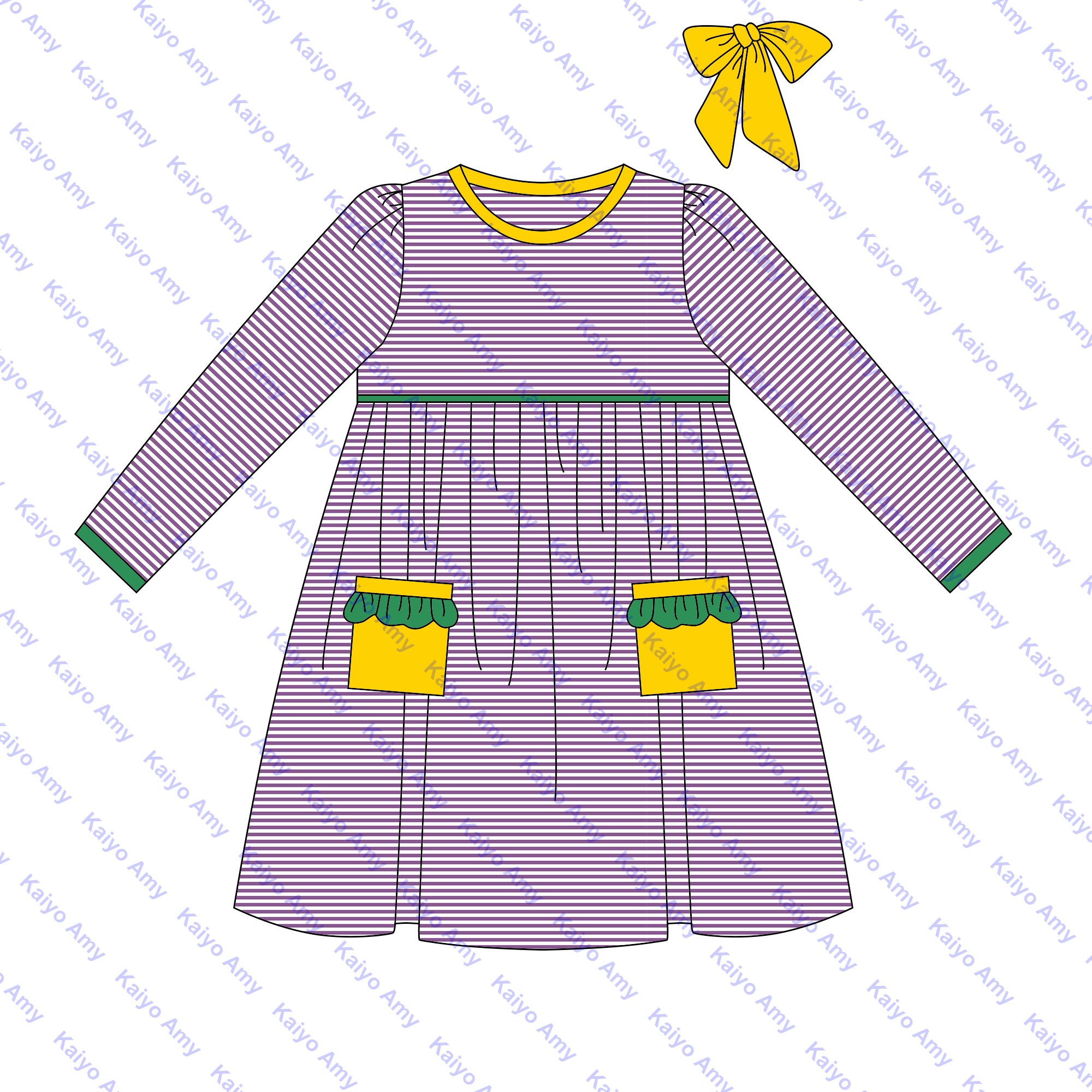 mardi gras clothing purple stripe custom t shirt and long pants boys outfits 2025 spring kids boys clothing set