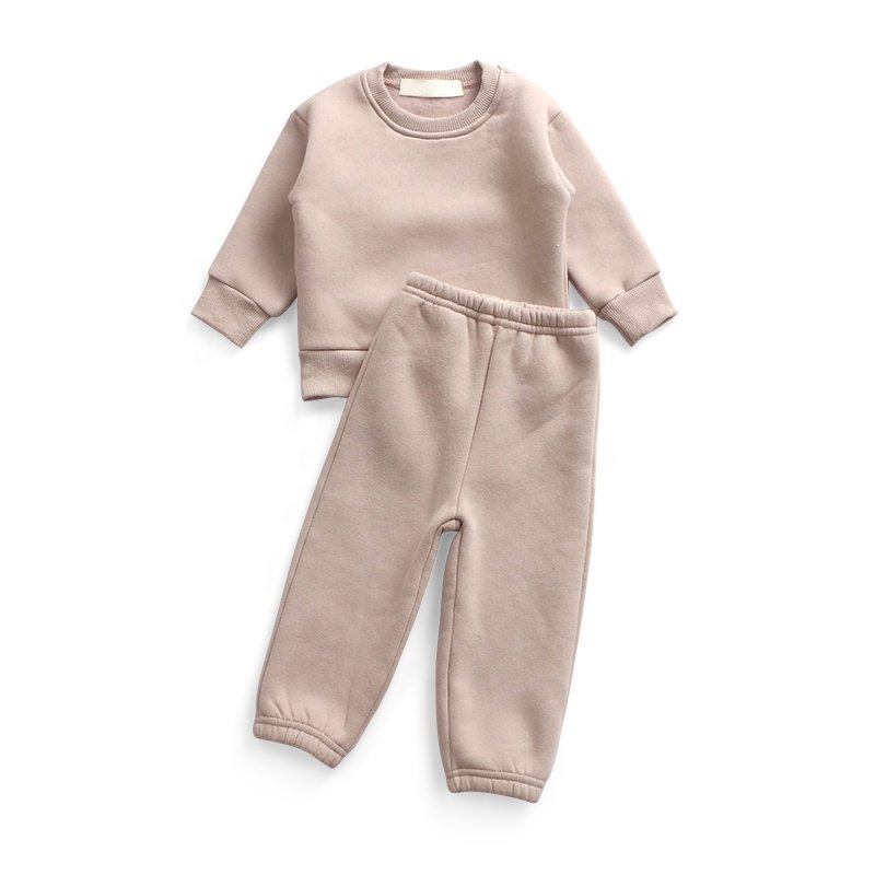 Wholesale custom kids wear Crewneck Sweatsuit kids clothing sets cotton tracksuits for children new design jogging suit