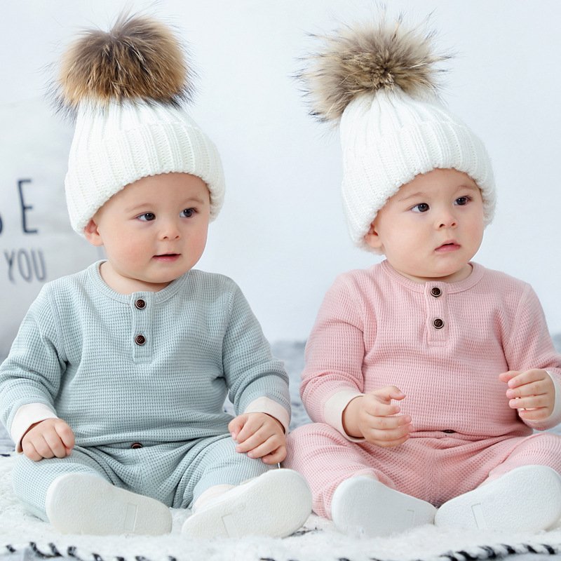 Waffle Spring children's clothing baby suit spring and autumn baby boy autumn clothes two-piece set
