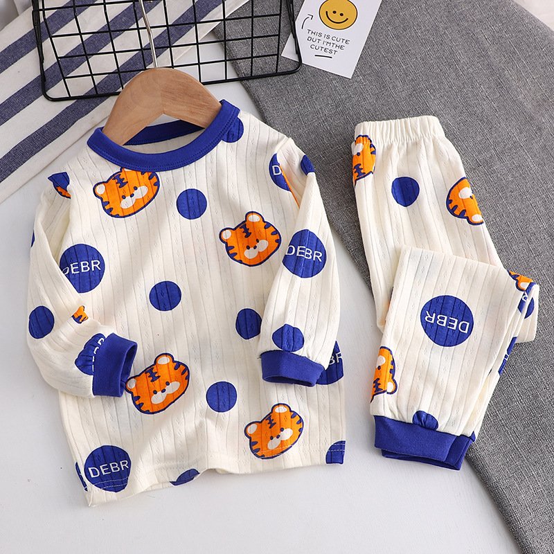 Children's pajama cotton kids pajamas clothes long sleeve baby sleepsuit loungewear set cartoon printing Baby Pajama Set