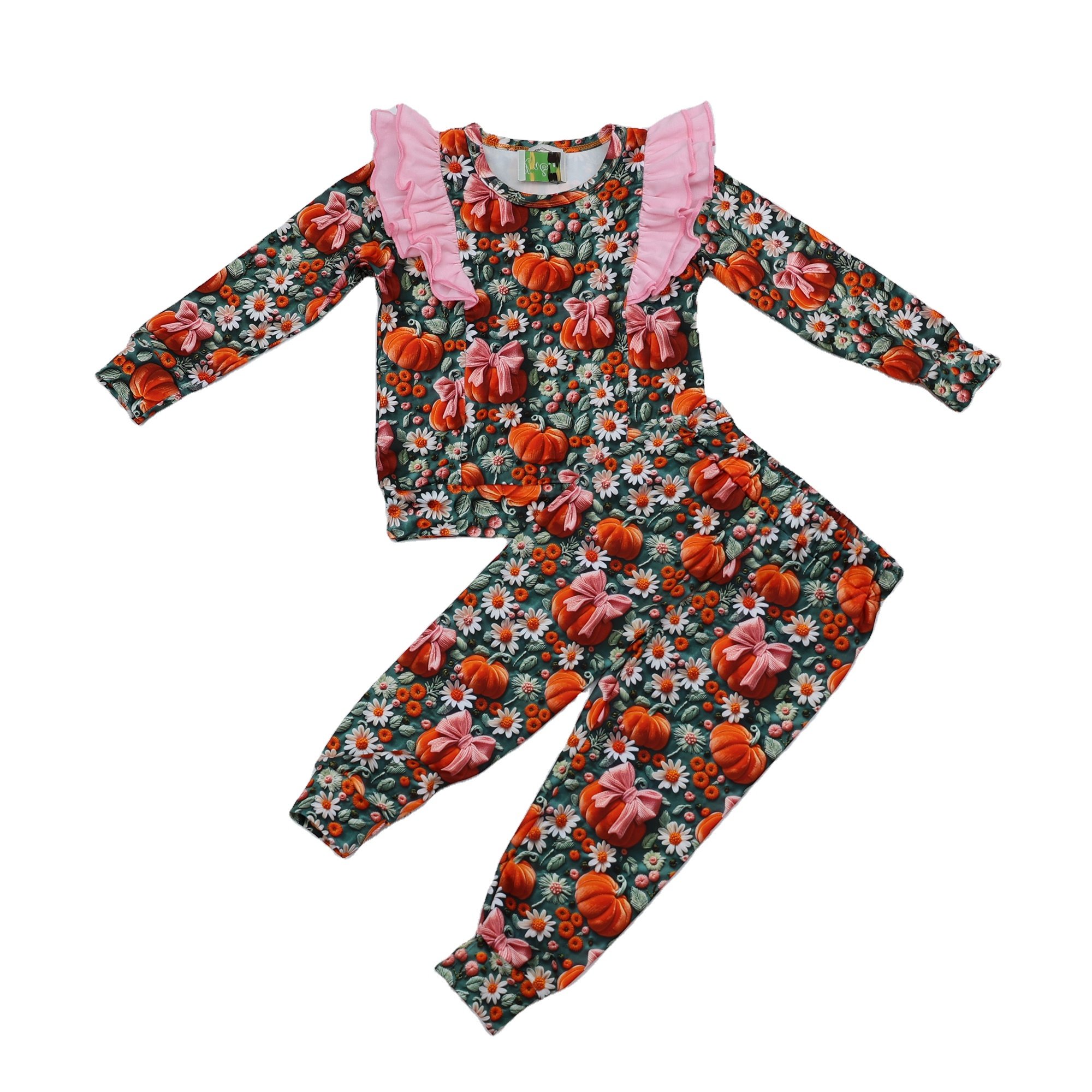 Qingli OEM Stylish Tween Girls Clothing Sets Winter Set For Girls Bamboo Waffle Milk Silk