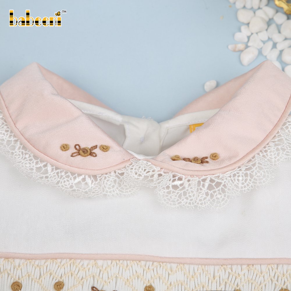 Beautiful geometric lace set for little girls OEM ODM Children clothings set hand smocked customization wholesale - DR3071