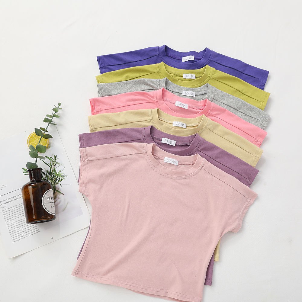 children's summer clothing set cotton children's sports set summer boys and girls solid color summer shorts two-piece set