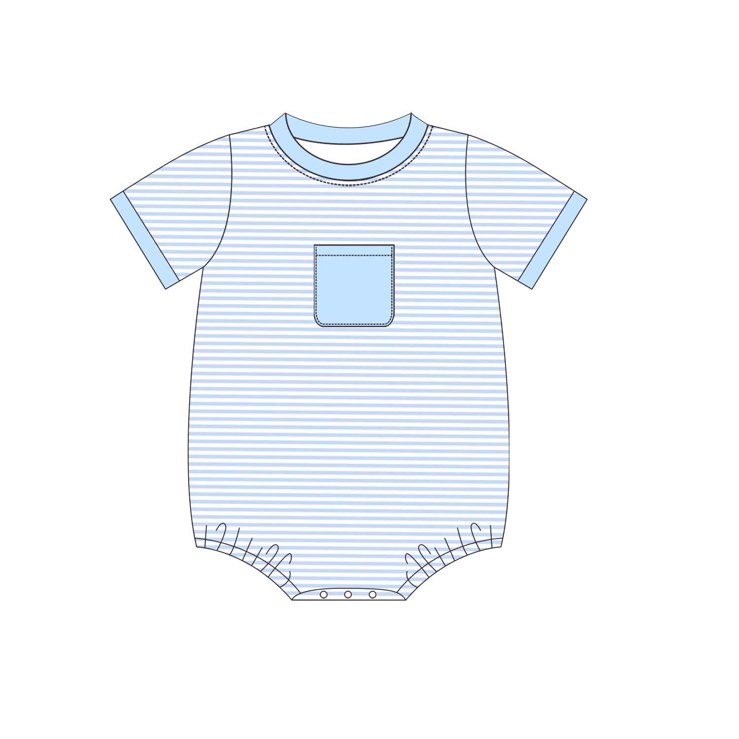 boyis Summer Wholesale Children blue stripes Clothes Short Sleeve sets Baby T Shirt Boys Clothing Set