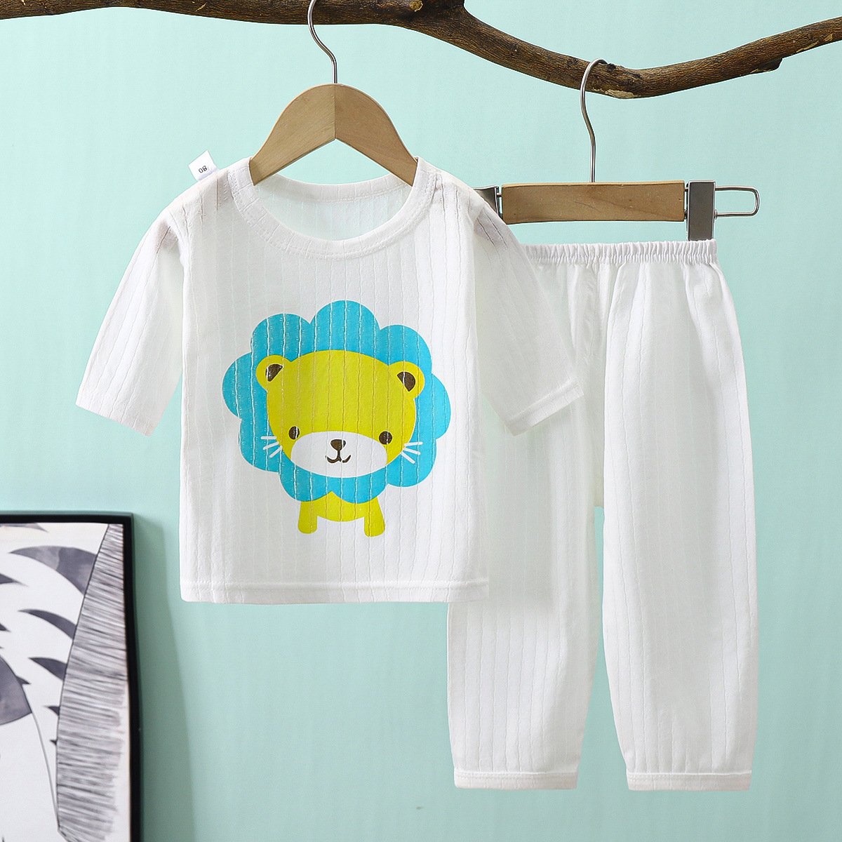 Cotton cartoon children's loungewear Cool quick dry casual clothing set for boys and girls