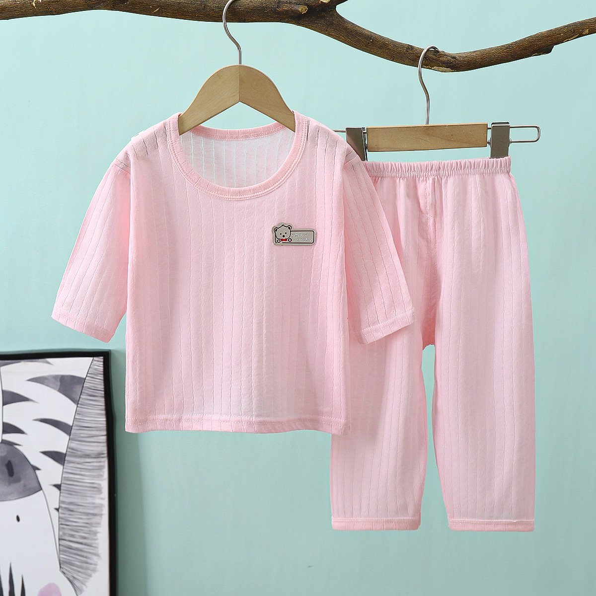 Cotton cartoon children's loungewear Cool quick dry casual clothing set for boys and girls