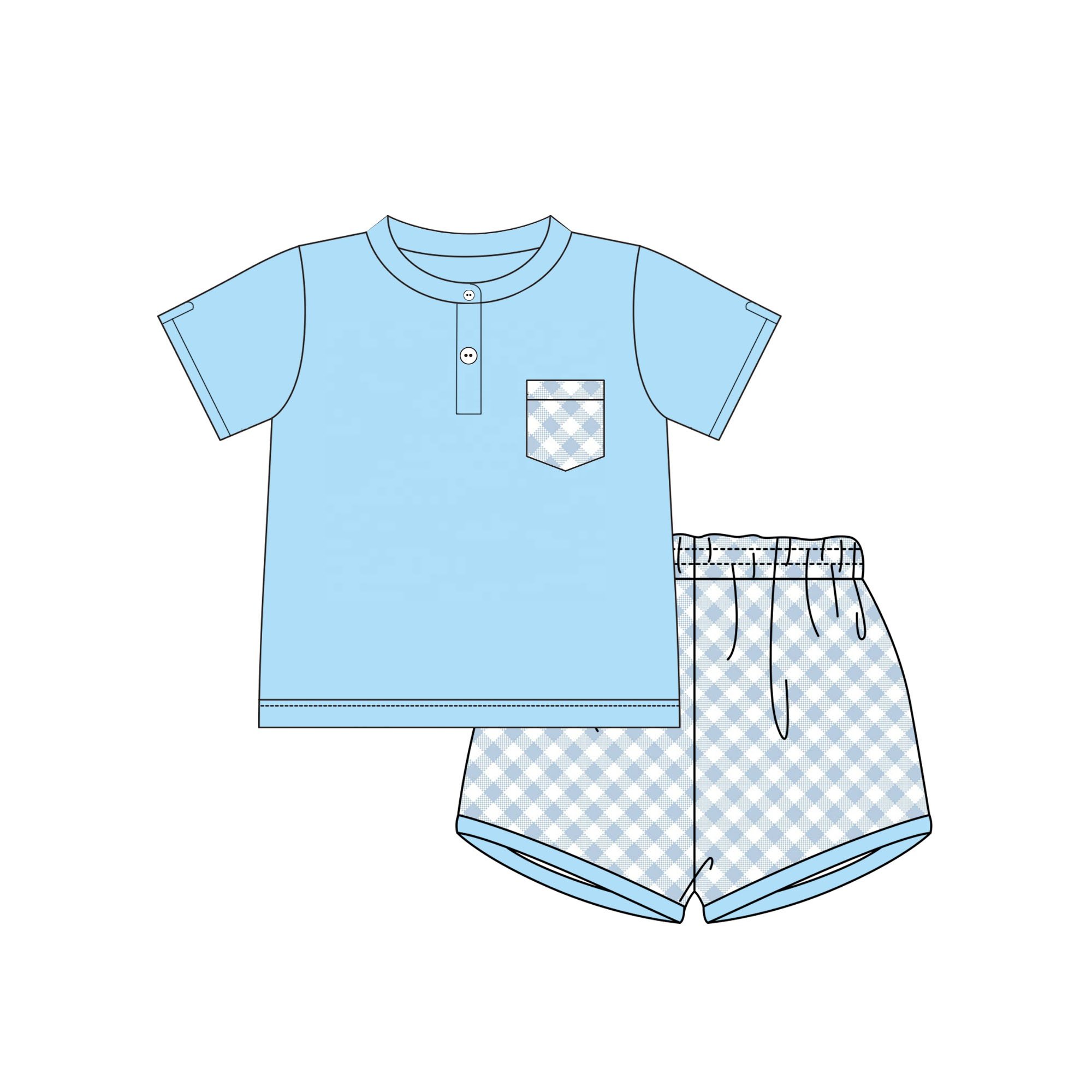 Summer Boutique cute baby boy clothing shorts knit cotton Baby Girls Clothing Sets