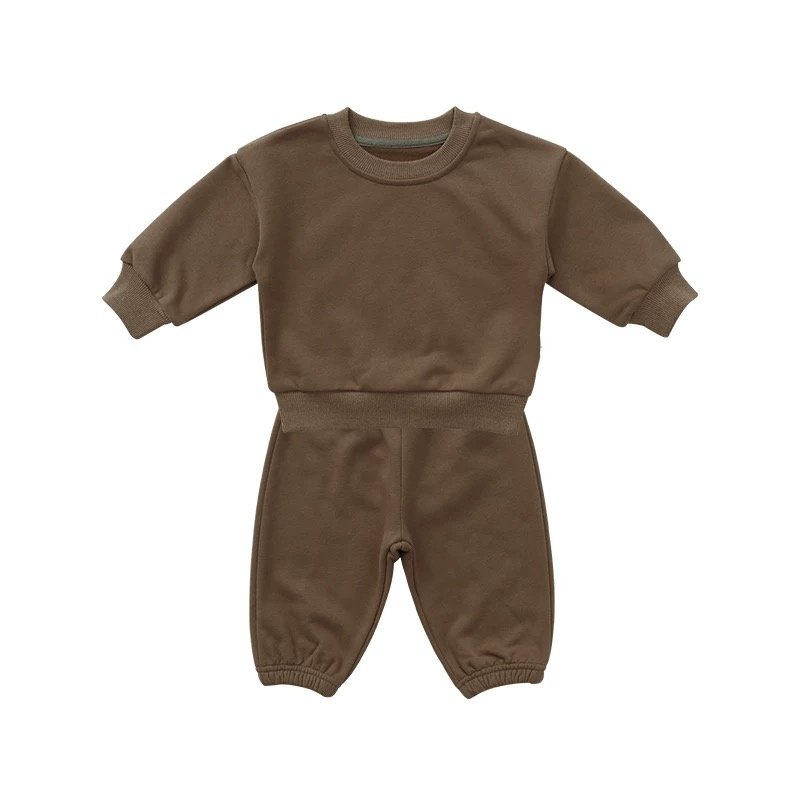 Toddler baby fleece children clothing set pullover and jogger pant kids boys girls fleece sports tracksuit 2 pieces set