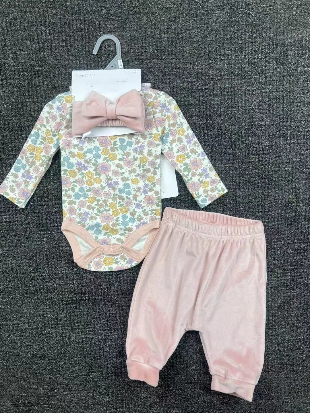 New Arrival Newborn Cartoon Headband Long Sleeve Onesies And Long Pants 3-Piece Sets Baby Cotton Confortable Sets Baby Cute Set