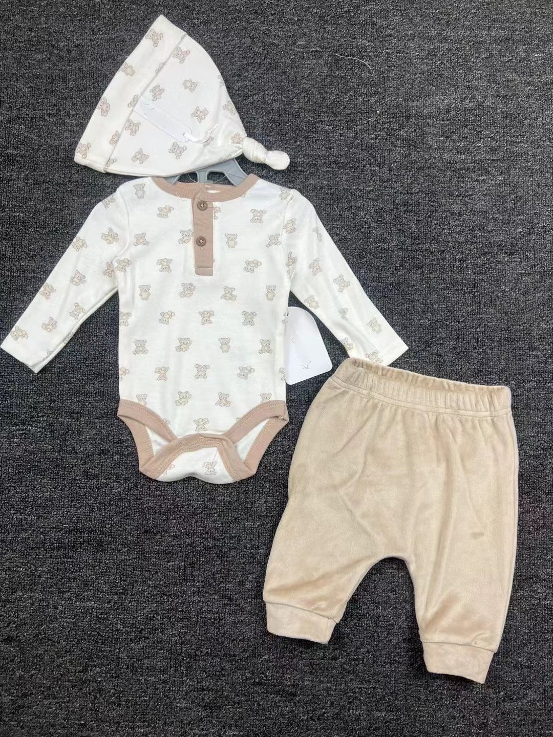 New Arrival Newborn Cartoon Headband Long Sleeve Onesies And Long Pants 3-Piece Sets Baby Cotton Confortable Sets Baby Cute Set