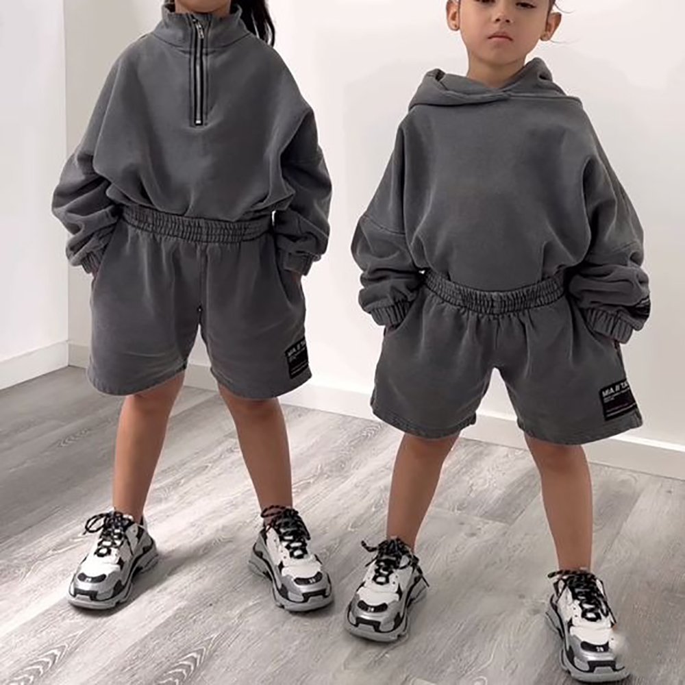 Kids Clothing Sets Children Tracksuit Boys Girls Solid Color Hoodie Long Sleeve Sports Two Piece Unisex teen tracksuits sets