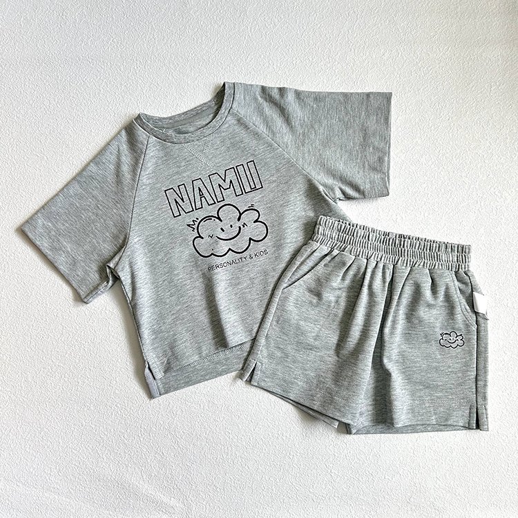 Summer European American Children's Clothing Sets Baby Boys New Cotton Casual Two-Piece Suit Cartoon T-Shirt Short Sleeve Shorts