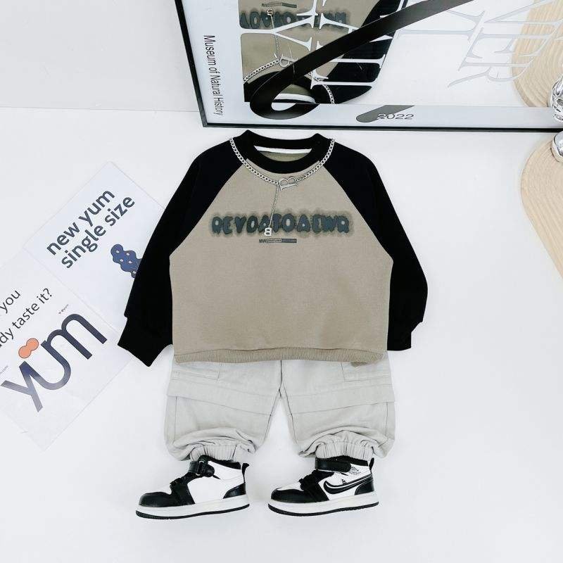 Children Clothing 2 Piece Set 100% Cotton Tops Shirts And Sweat Pants Clothes Sets Children's Clothing Sets For Boys