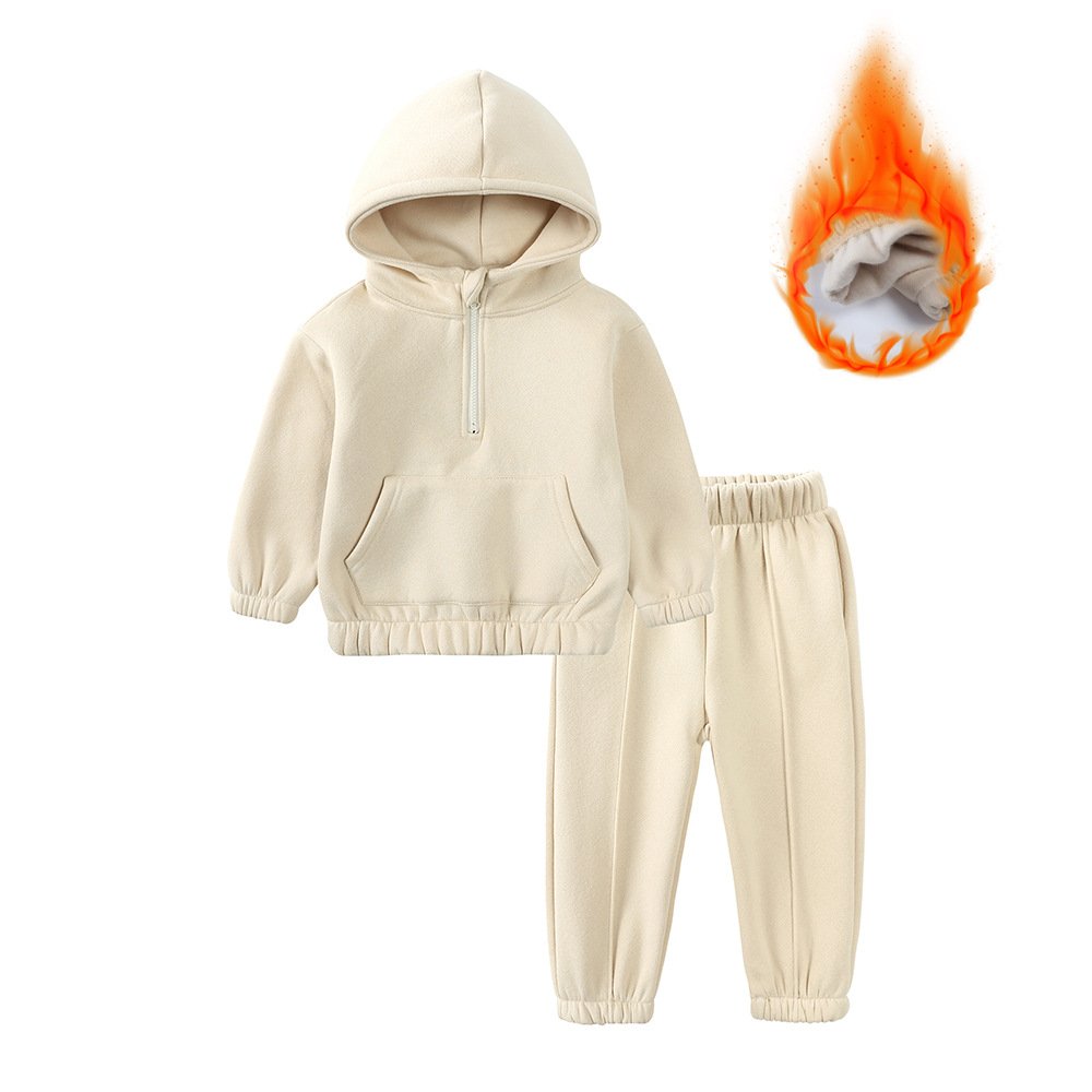 2023 Children'S Cotton 2 Piece Girls Boys Long Sleeved Kids Clothing Trousers Embroidery Boys Clothing Custom Logo Hoodies Set