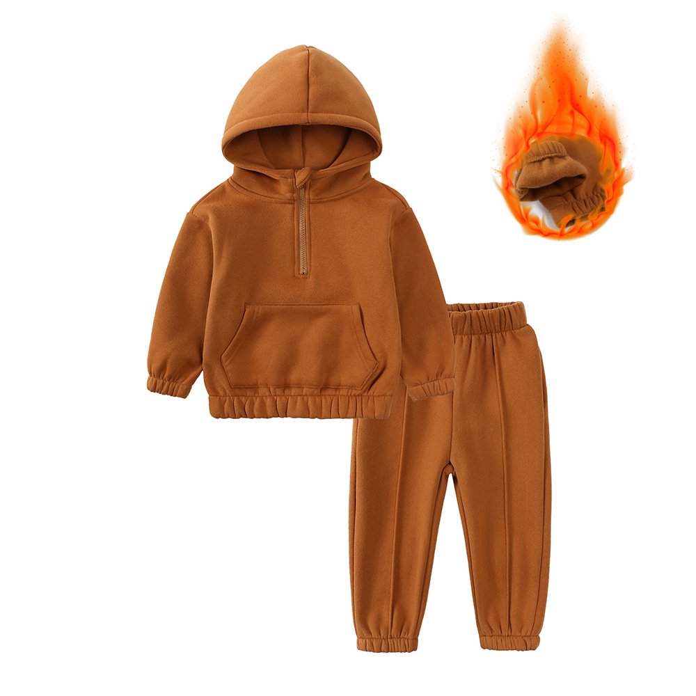 2023 Children'S Cotton 2 Piece Girls Boys Long Sleeved Kids Clothing Trousers Embroidery Boys Clothing Custom Logo Hoodies Set
