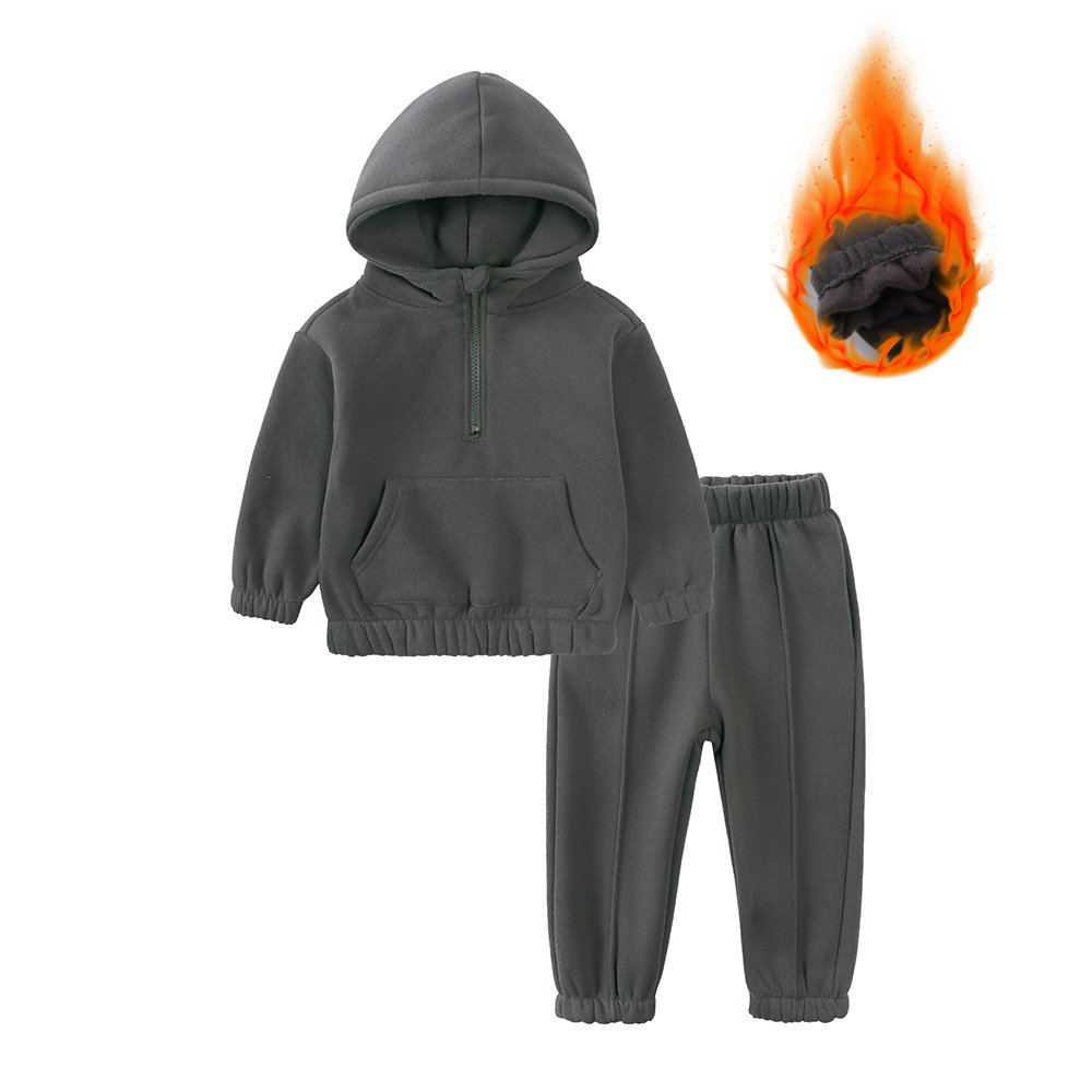 2023 Children'S Cotton 2 Piece Girls Boys Long Sleeved Kids Clothing Trousers Embroidery Boys Clothing Custom Logo Hoodies Set