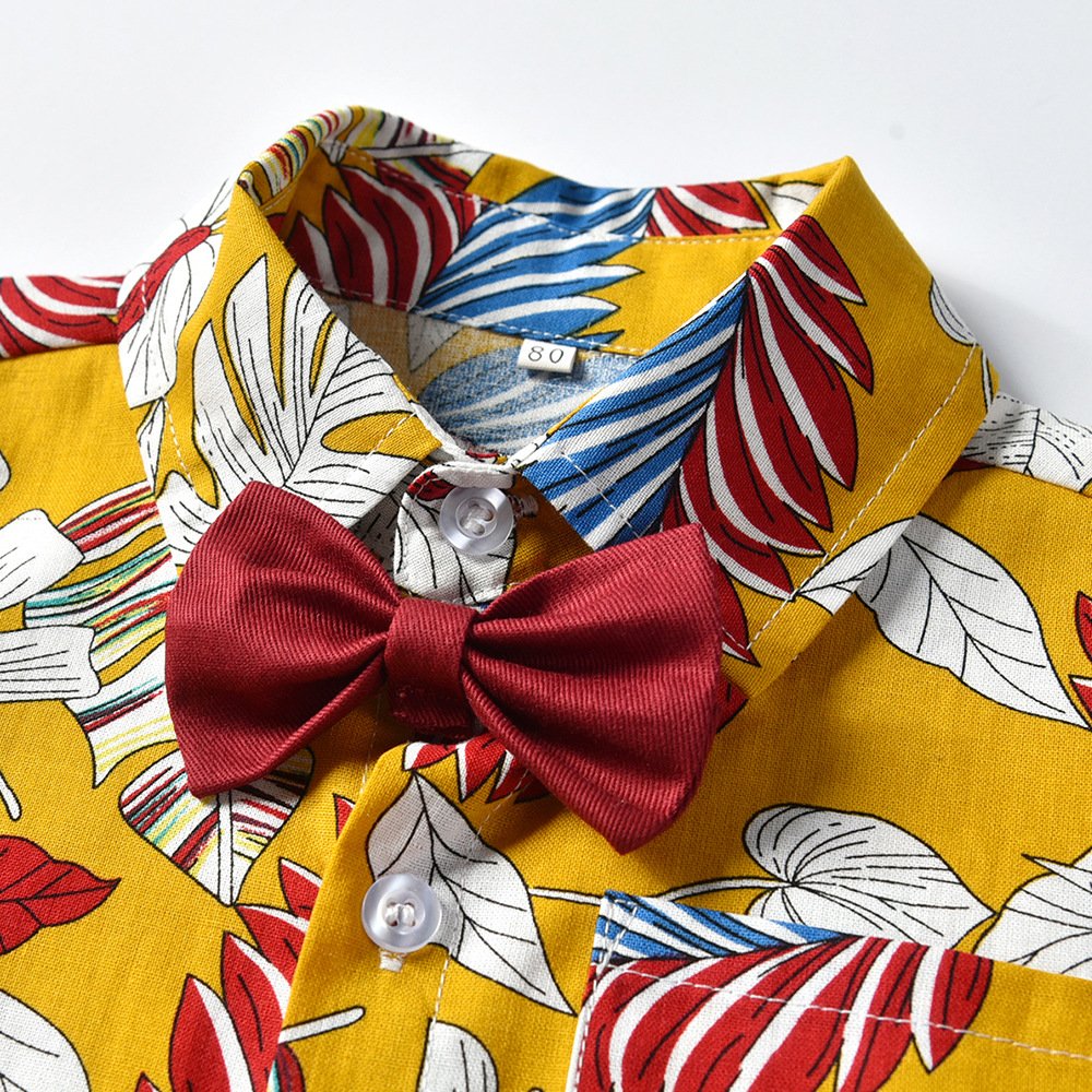 Toddler Kids Boutique 2pcs Boy Clothing Sets Cotton Shirt Outfit Short Sleeve Children Kids Summer