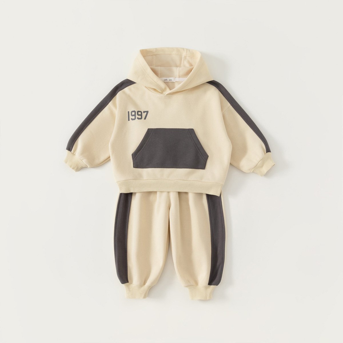 Children s clothes Autumn Warm Cotton Clothes Simple kid Girls Casual Hoodie Baby Boy Clothing Set 2 PCS