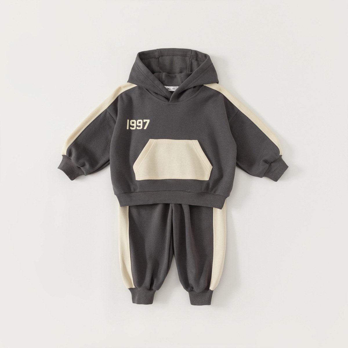 Children s clothes Autumn Warm Cotton Clothes Simple kid Girls Casual Hoodie Baby Boy Clothing Set 2 PCS