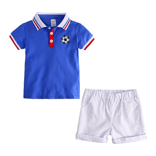 Conyson Custom boys clothing sets primary school uniform for children pullover polo tshirt set wholesale kids clothes sets