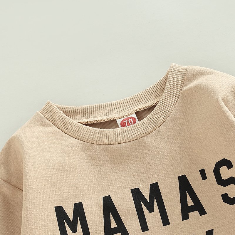 Fall Winter Toddler Baby Boys Tracksuit Clothes Set MAMA'S BOY Letter Sweatshirt Jogger Pant 2pcs Boy Sweatsuit Clothing Set
