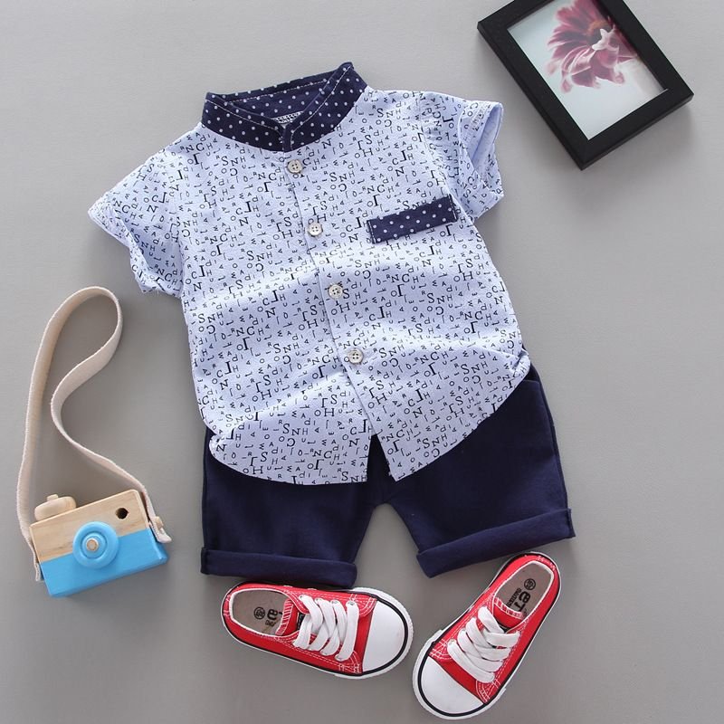 In stock baby boy clothes summer clothes 6 month baby boy drip clothes boys age 18