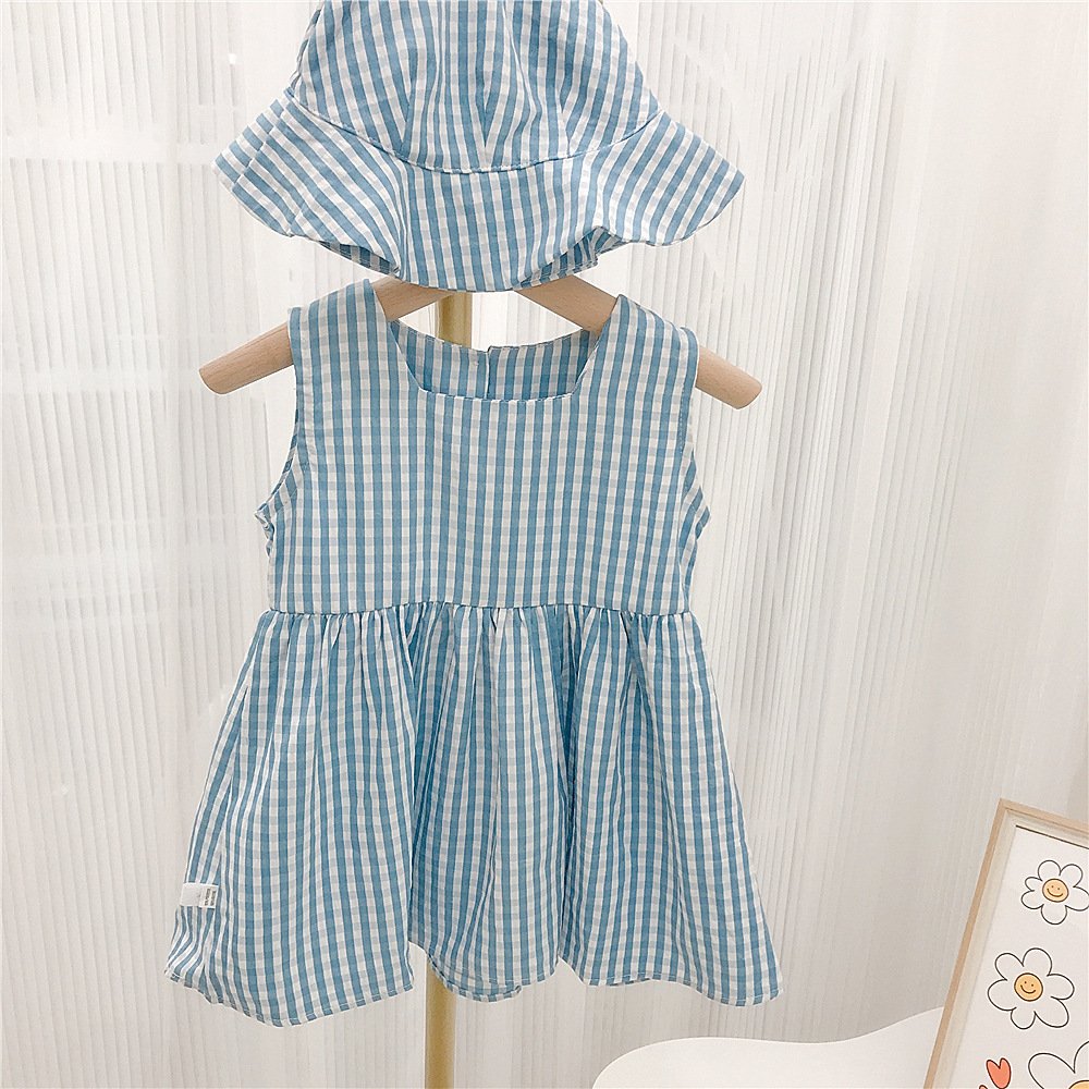 Wholesale Custom Cotton Boys And Girls Clothing Sets Striped Dress With Hat Polo Shirt 2Pcs Suit Brother And Sister Clothes 2023