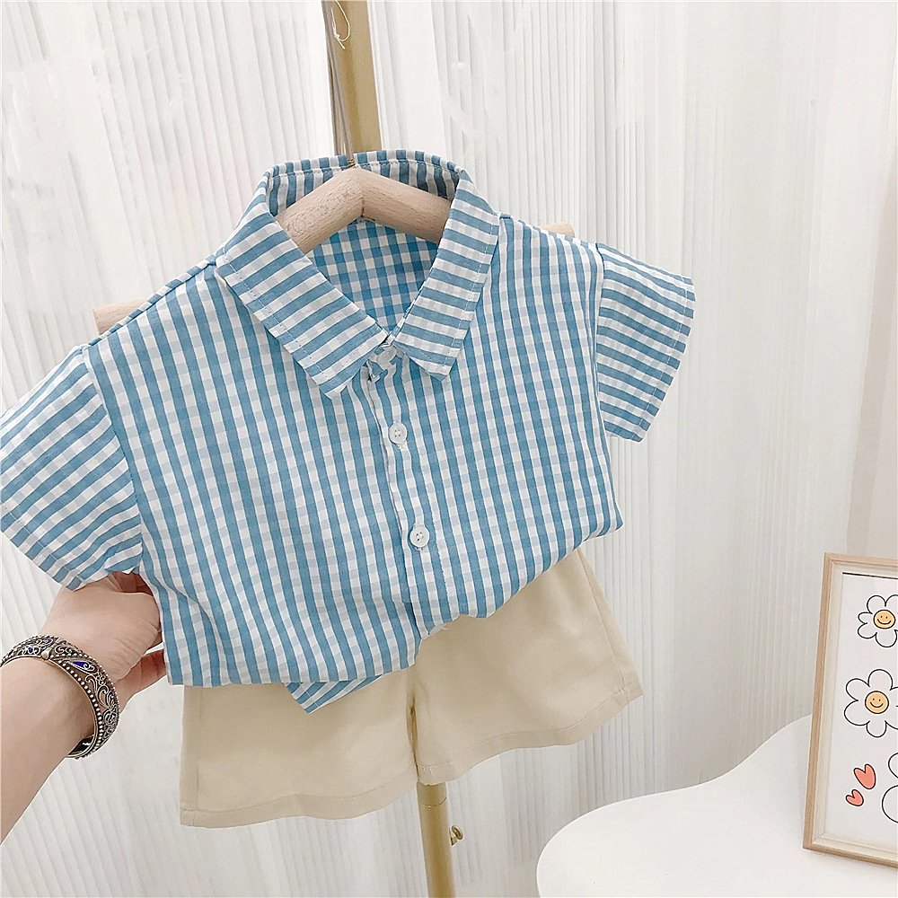 Wholesale Custom Cotton Boys And Girls Clothing Sets Striped Dress With Hat Polo Shirt 2Pcs Suit Brother And Sister Clothes 2023
