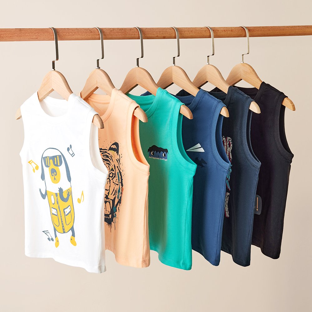 Baby Boys Vest Cartoon Clothing New Cotton Picture Character 100% Cotton Kids Full Printed T Shirts 1 Set /opp Bag