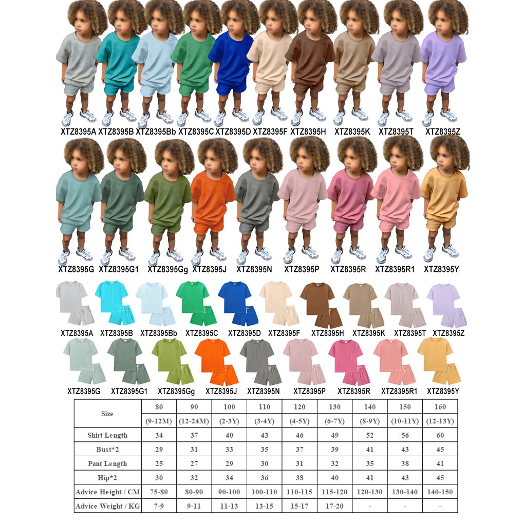 custom kids clothing sets cotton summer toddler boys clothes set girls 2 pcs outfits wholesale children's clothing